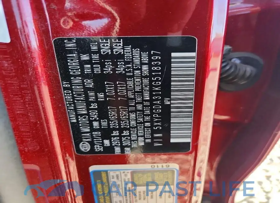 5XYPGDA31KG518397# 13