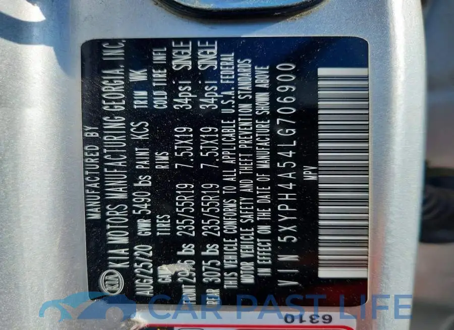 5XYPH4A54LG706900# 14