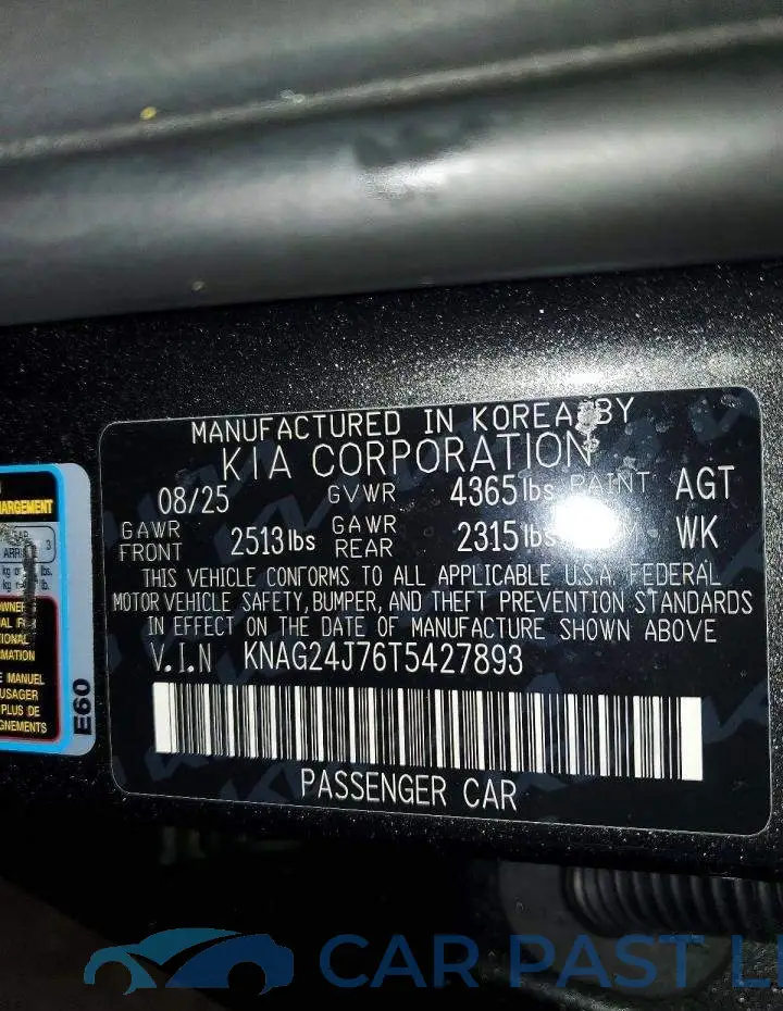 KNAG24J76T5427893# 12