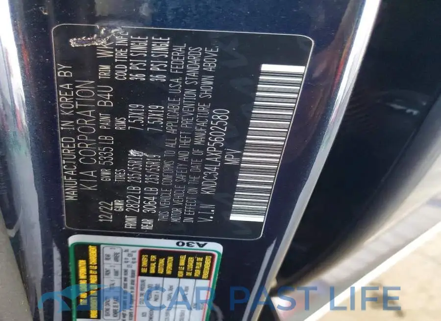 KNDC34LAXP5602580# 12