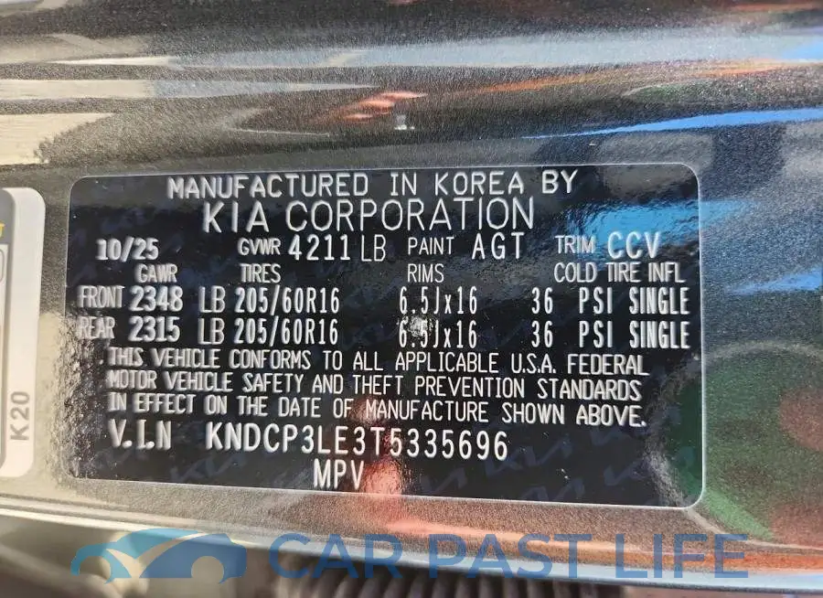 KNDCP3LE3T5335696# 12