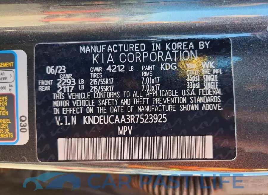 KNDEUCAA3R7523925# 12