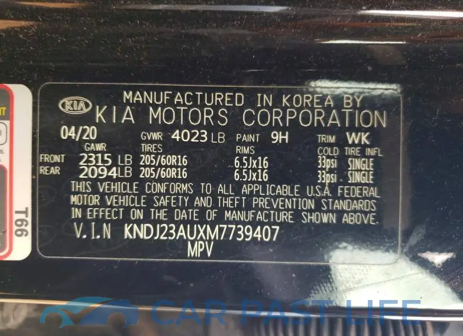 KNDJ23AUXM7739407# 13