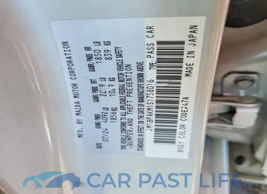 JM1BPAKM1S1758016# 12