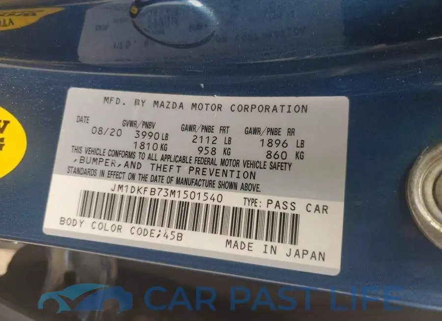 JM1DKFB73M1501540# 12