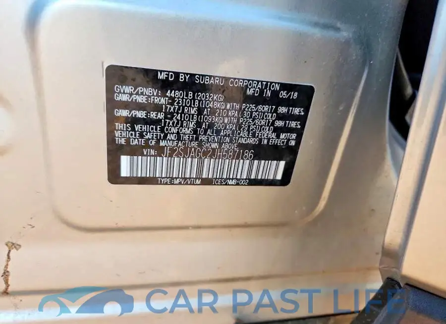 JF2SJAGC2JH587186# 12