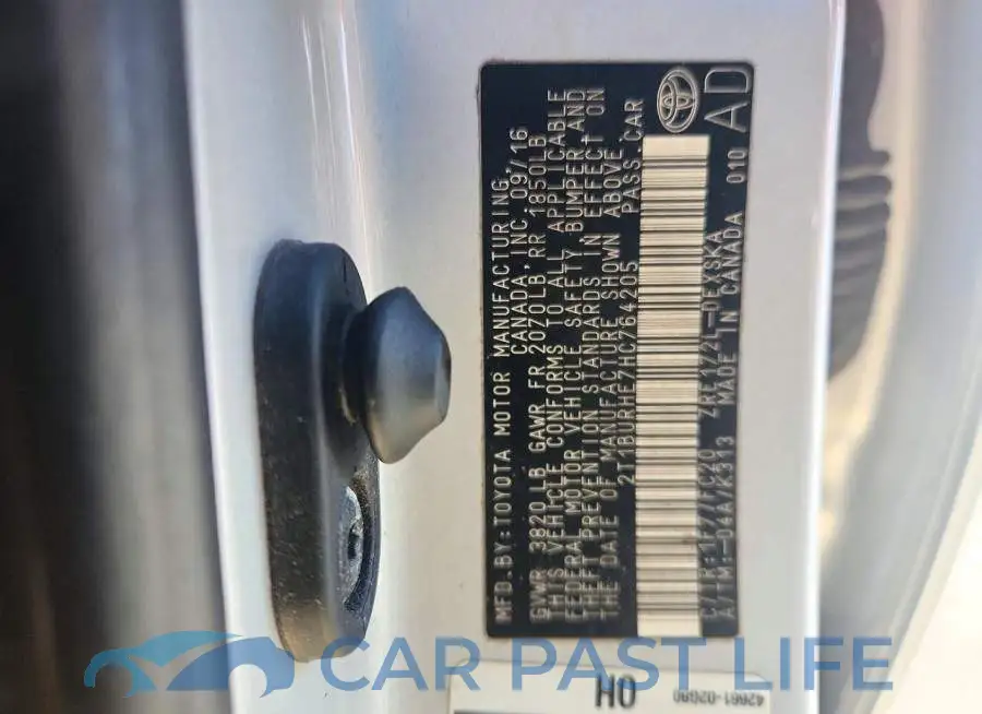 2T1BURHE7HC764205# 10