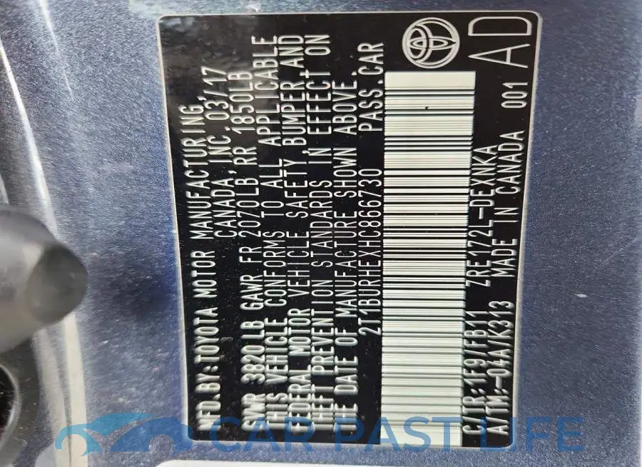 2T1BURHEXHC866730# 13