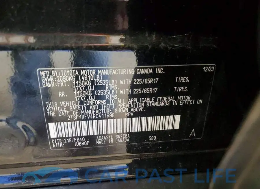 2T3F1RFV4RC411698# 13