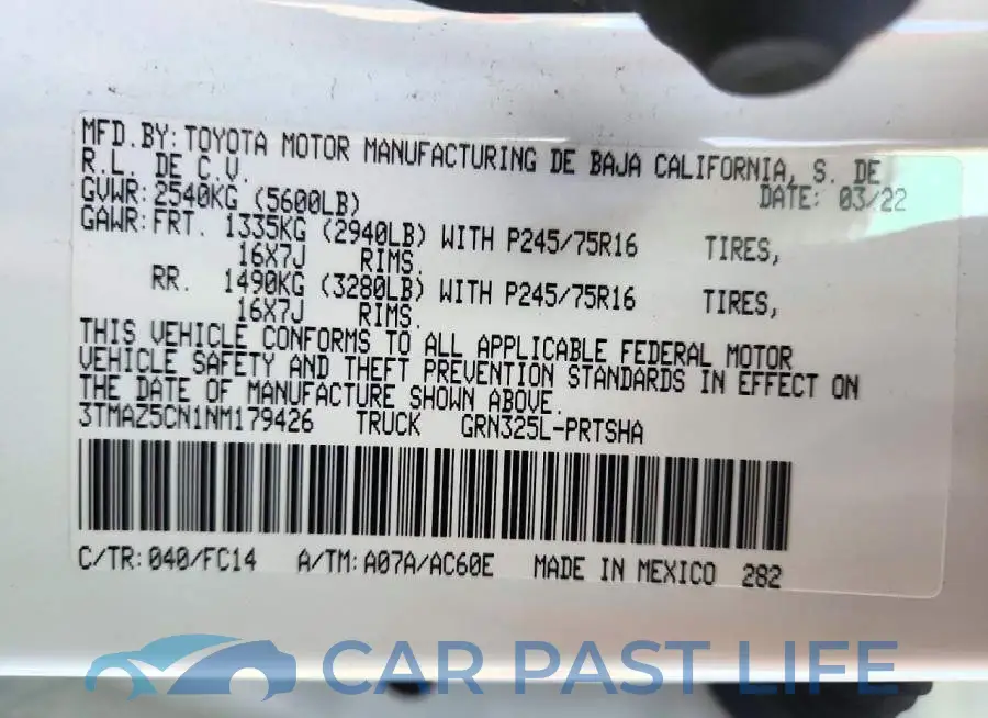 3TMAZ5CN1NM179426# 13