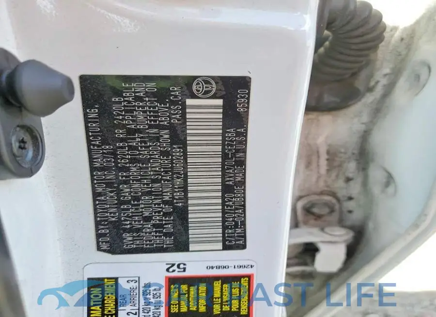 4T1B11HK2JU602891# 12