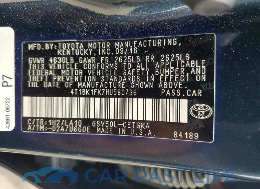 4T1BK1FK7HU580736# 12