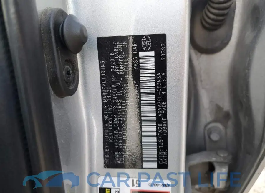 4T1C11AK2LU336905# 12