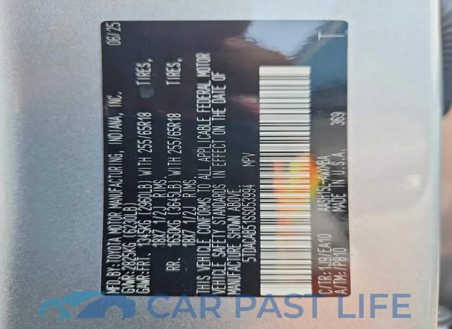 5TDACAB51SS053994# 13