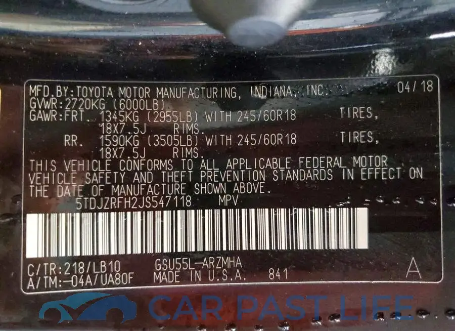 5TDJZRFH2JS547118# 13