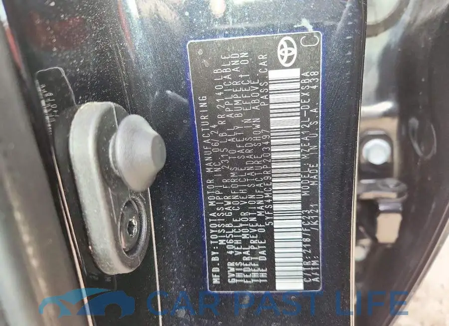 5YFS4MCE9RP203497# 12