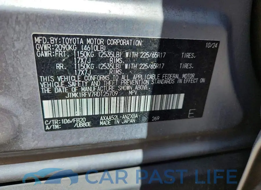 JTMK1RFV7RD125709# 13