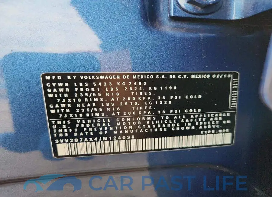 3VV2B7AX4JM124036# 12