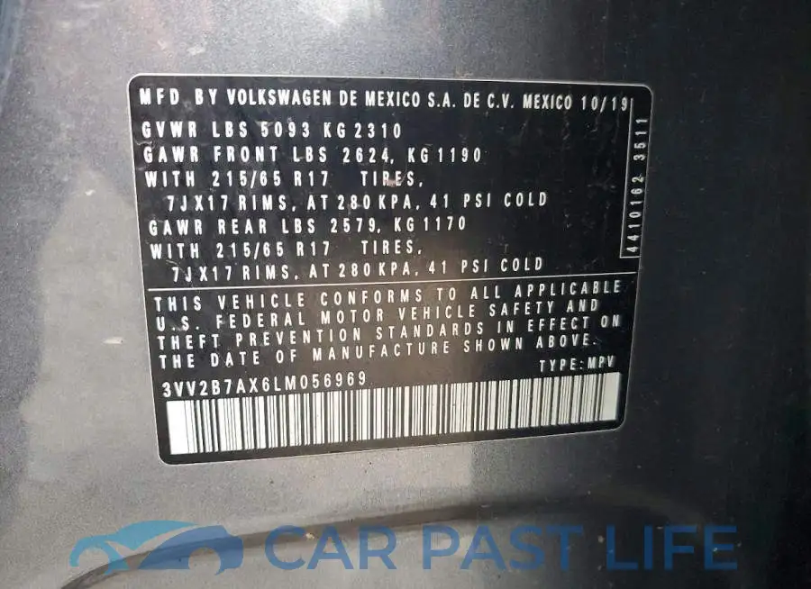 3VV2B7AX6LM056969# 13
