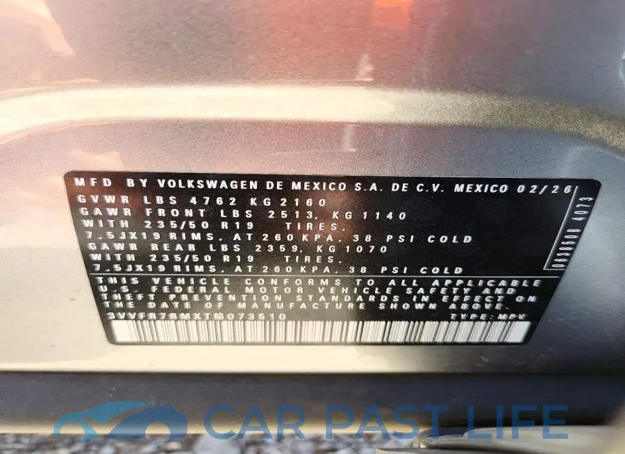 3VVFR7RMXTM073510# 14
