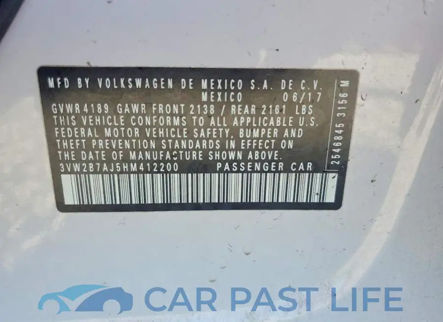 3VW2B7AJ5HM412200# 12