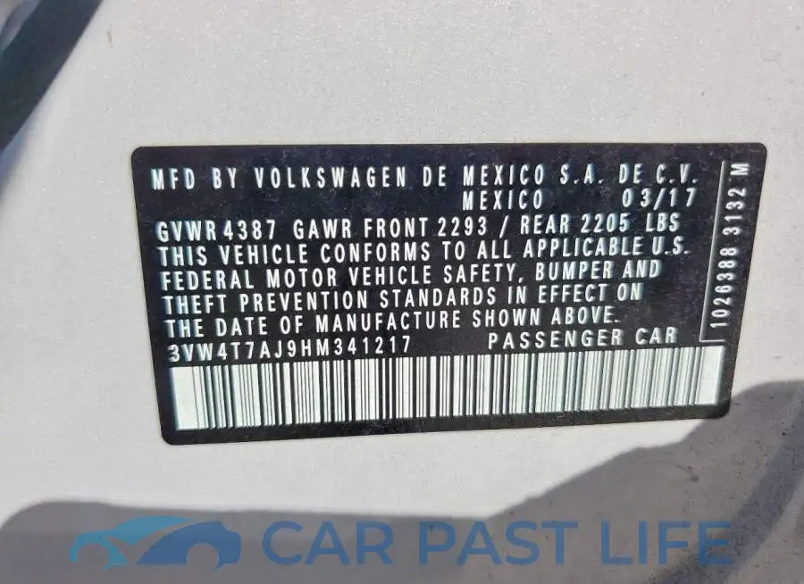 3VW4T7AJ9HM341217# 12
