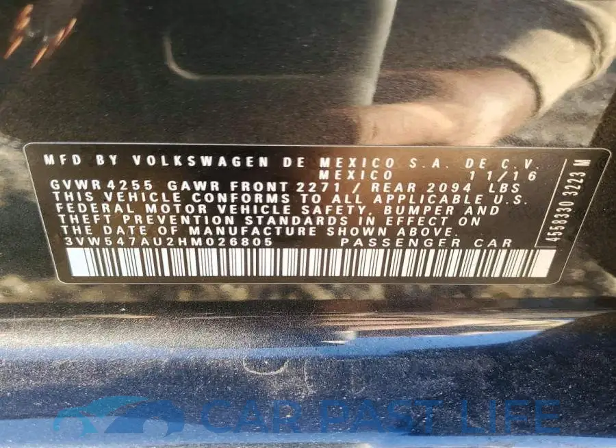 3VW547AU2HM026805# 12
