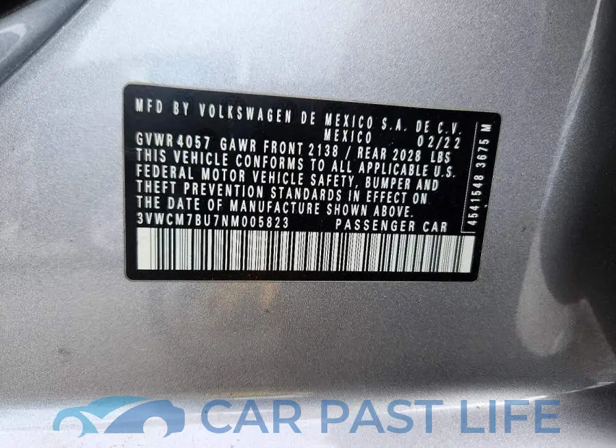 3VWCM7BU7NM005823# 12