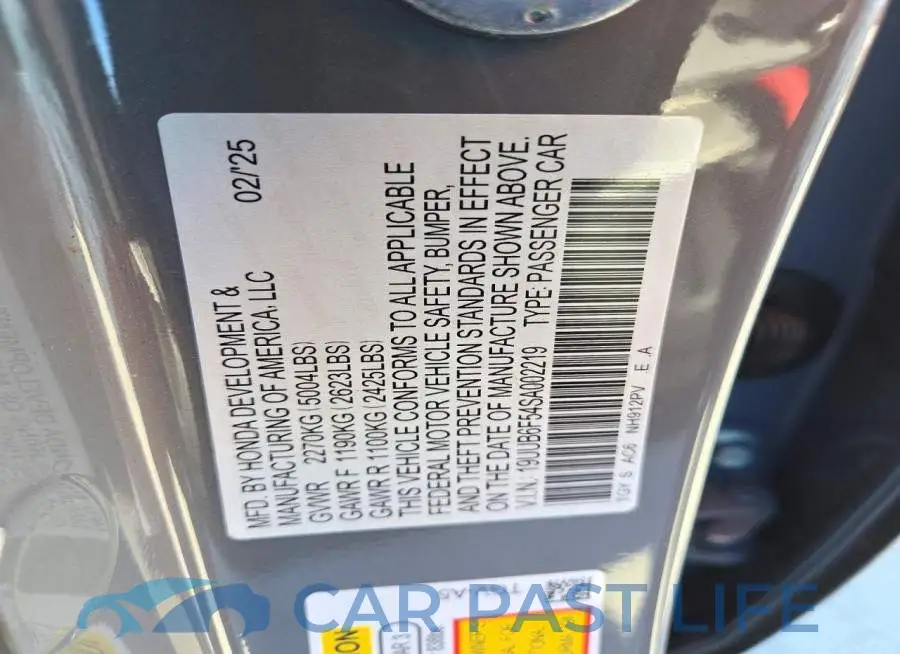 19UUB6F54SA002219# 12