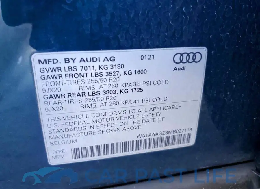 WA1AAAGE8MB027119# 13
