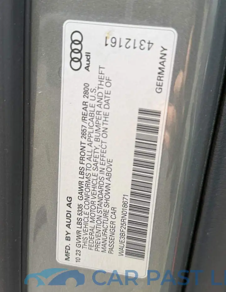 WAUE3BF25RN018671# 11