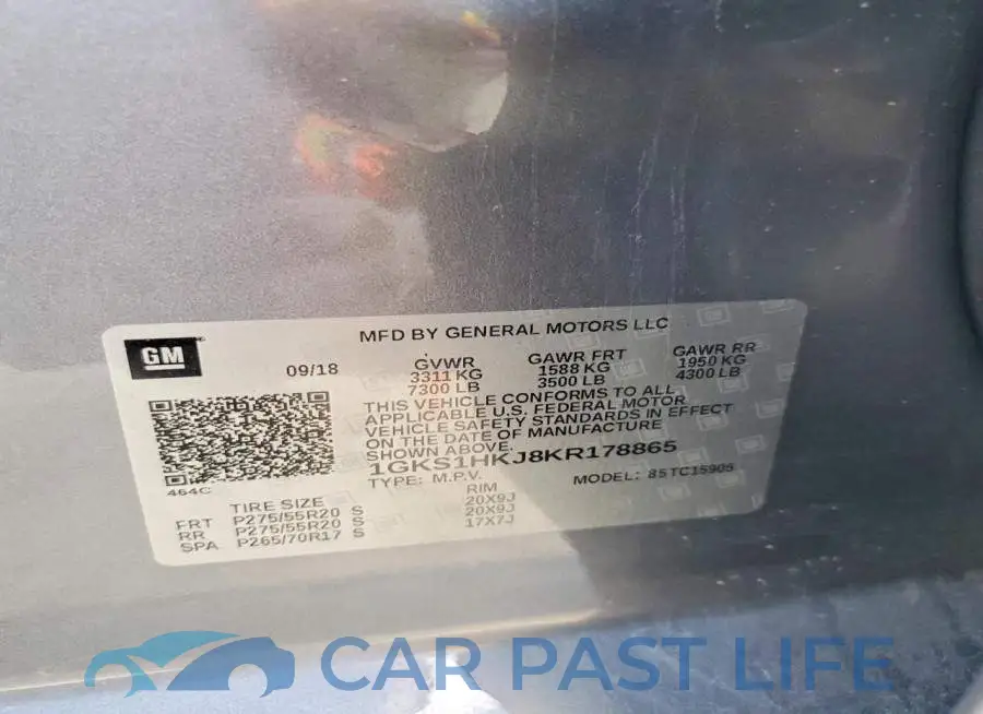 1GKS1HKJ8KR178865# 13