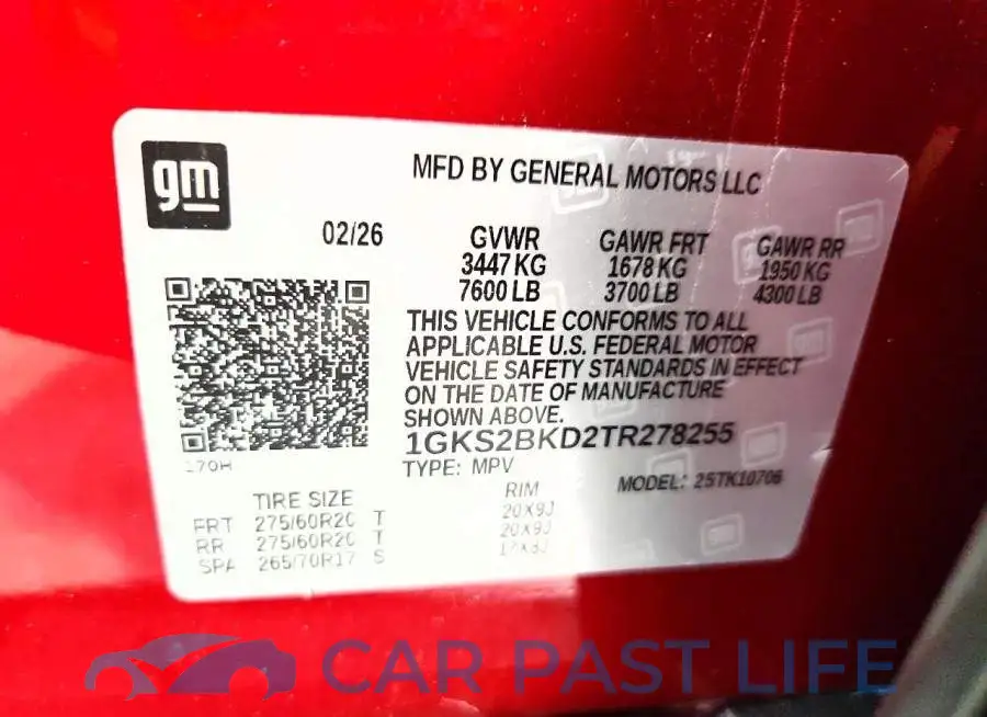 1GKS2BKD2TR278255# 13