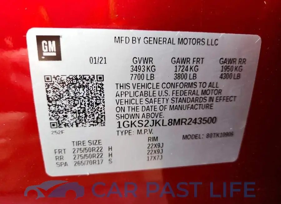 1GKS2JKL8MR243500# 14