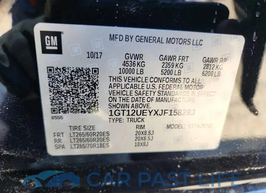1GT12UEYXJF158283# 12