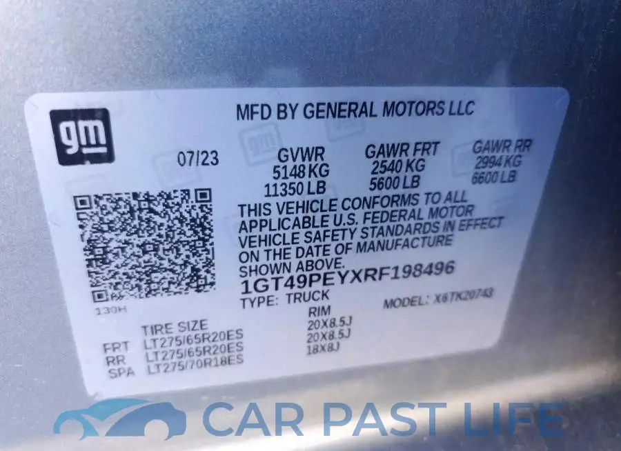 1GT49PEYXRF198496# 13