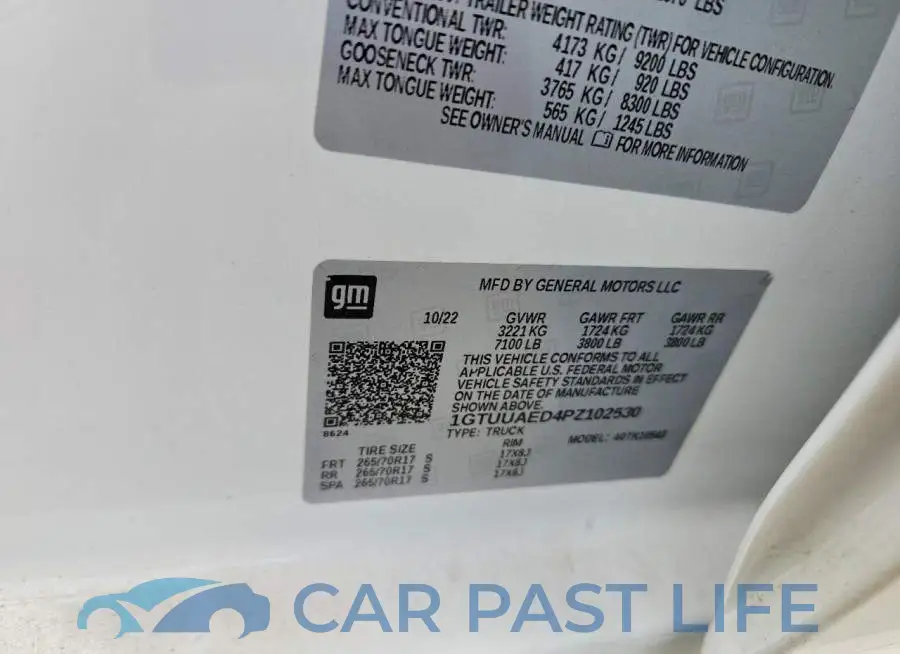1GTUUAED4PZ102530# 12