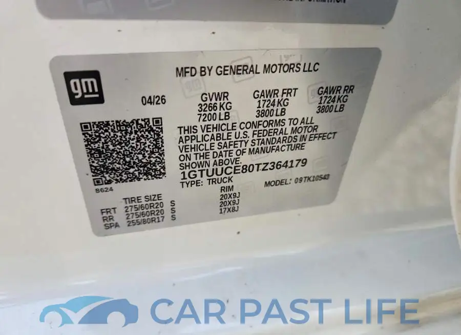 1GTUUCE80TZ364179# 12