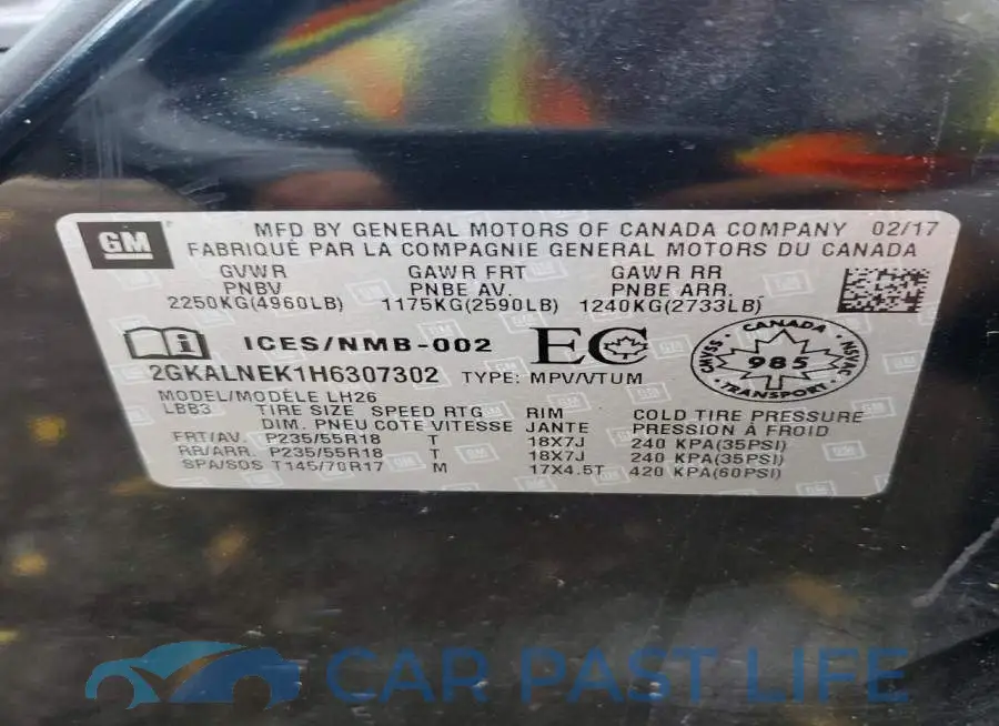 2GKALNEK1H6307302# 13
