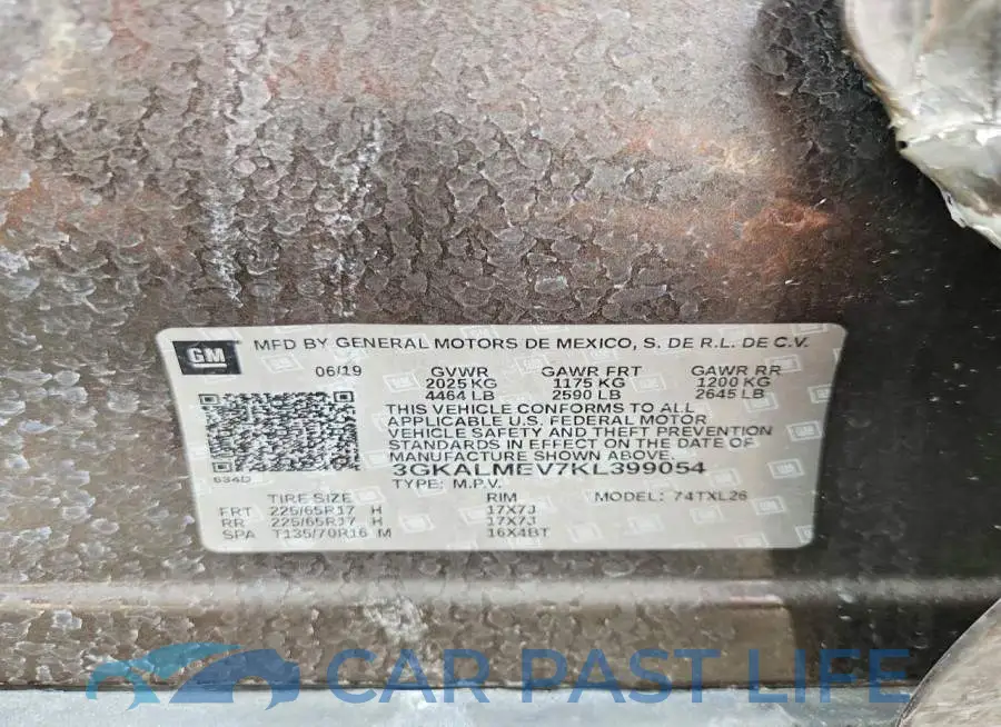 3GKALMEV7KL399054# 13