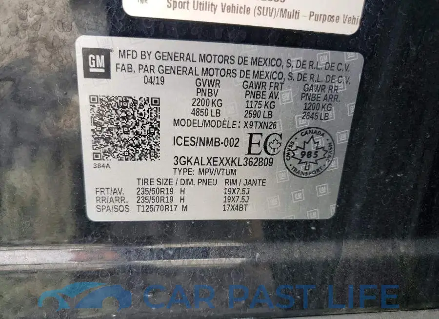 3GKALXEXXKL362809# 13