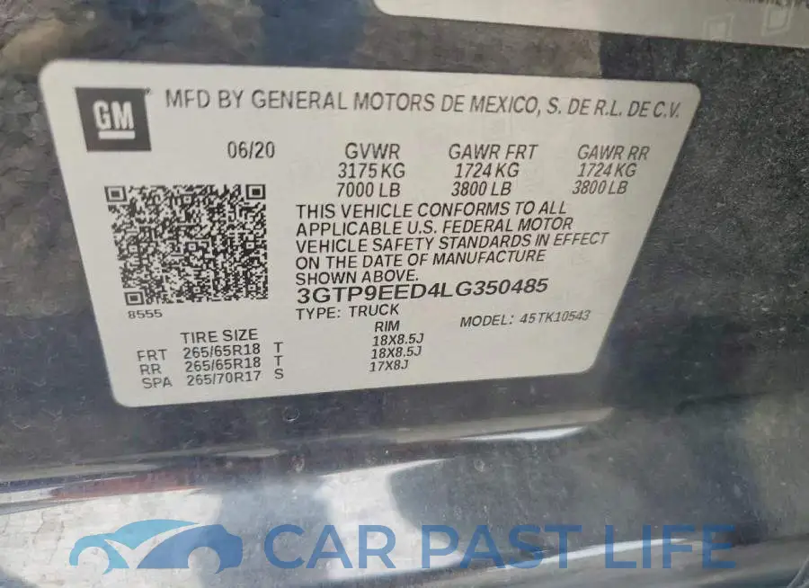 3GTP9EED4LG350485# 12