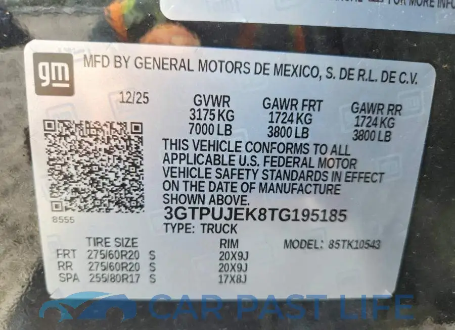 3GTPUJEK8TG195185# 12