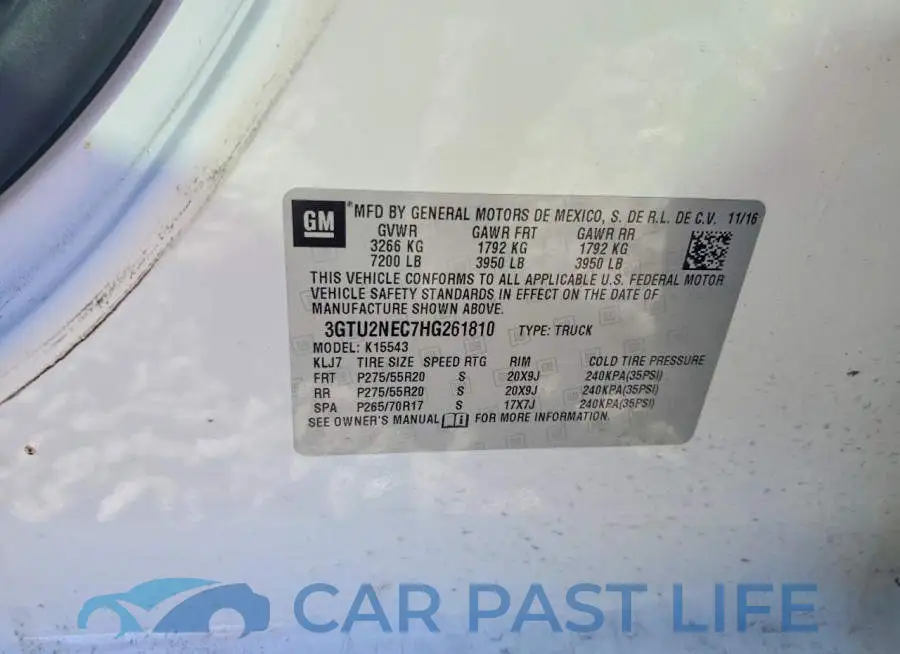 3GTU2NEC7HG261810# 12