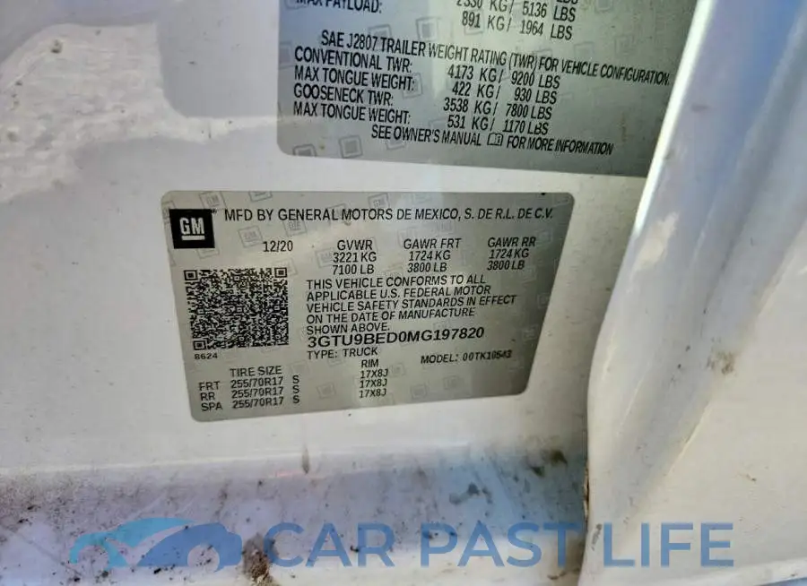 3GTU9BED0MG197820# 13