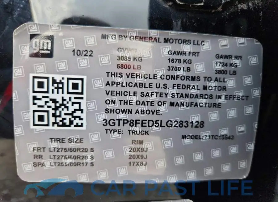 3GTU9FEDXMG207812# 12