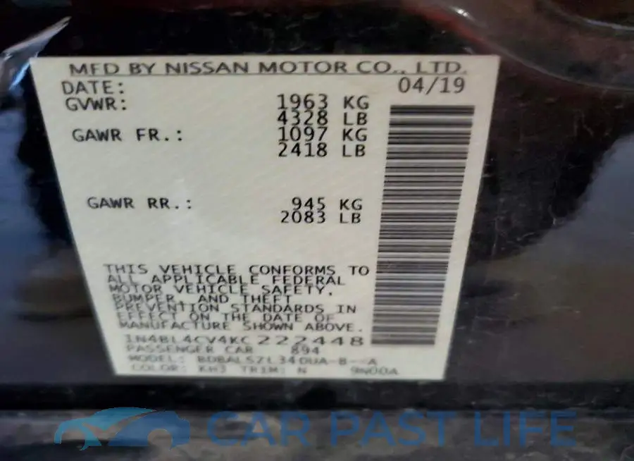 1N4BL4CV4KC222448# 13
