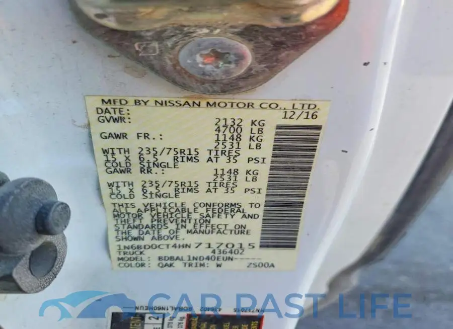 1N6BD0CT4HN717015# 12