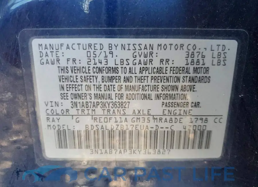 3N1AB7AP3KY363827# 13