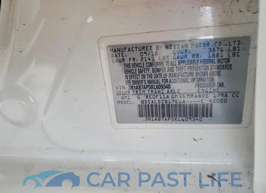 3N1AB7AP5KL609340# 13